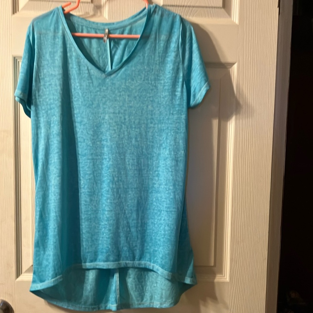 Blue V-Neck Women's Top